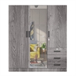 Better Home Product Violet Engineered Wood Wardrobe Armoire with Mirror in Gray