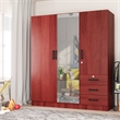 Better Home Product Violet Engineered Wood Wardrobe Armoire with Mirror/Mahogany