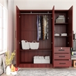 Better Home Product Violet Engineered Wood Wardrobe Armoire with Mirror/Mahogany