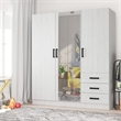 Better Home Product Violet Engineered Wood Wardrobe Armoire with Mirror in White