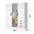 Better Home Product Violet Engineered Wood Wardrobe Armoire with Mirror in White