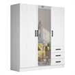 Better Home Product Violet Engineered Wood Wardrobe Armoire with Mirror in White
