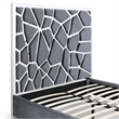 Serenity Queen Velvet Bed with Silver Metal Frame in Gray Color