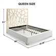 Serenity Queen Velvet Bed with Gold Metal Frame in Cream Color