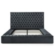 Cosmopolitan King Velvet Tufted Upholstered Storage Platform Bed in Black
