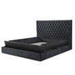 Cosmopolitan King Velvet Tufted Upholstered Storage Platform Bed in Black