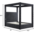 Luxurious Velvet Canopy Queen Bed with Speaker and USB Connection in Black