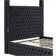 Luxurious Velvet Canopy Queen Bed with Speaker and USB Connection in Black