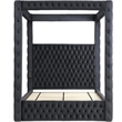 Luxurious Velvet Canopy Queen Bed with Speaker and USB Connection in Black
