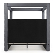 Luxurious Velvet Canopy King Bed with Speaker and USB Connection in Gray