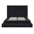 Eleonora King Size Luxurious Upholstered Velvet Bed in Black Color