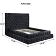 Eleonora King Size Luxurious Upholstered Velvet Bed in Black Color