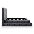 Eleonora King Size Luxurious Upholstered Velvet Bed in Gray Color