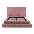 Eleonora Queen Size Luxurious Upholstered Velvet Bed in Pink Color