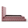 Eleonora Queen Size Luxurious Upholstered Velvet Bed in Pink Color