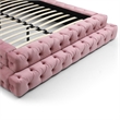 Eleonora Queen Size Luxurious Upholstered Velvet Bed in Pink Color