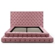Eleonora King Size Luxurious Upholstered Velvet Bed in Pink Color