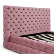 Eleonora King Size Luxurious Upholstered Velvet Bed in Pink Color