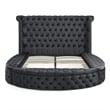 Elizabeth Upholstered Velvet Round Storage King Size Bed in Black Color