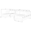 Marigold Cream Velvet U-Shaped Double Chaise Sectional Sofa Gold or Silver Legs