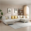 Marigold Cream Velvet U-Shaped Double Chaise Sectional Sofa Gold or Silver Legs