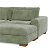 Isabella Sectional Sofa Corduroy Velvet with two Ottomans in Green Color