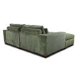 Isabella Sectional Sofa Corduroy Velvet with two Ottomans in Green Color