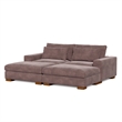 Isabella Sectional Sofa Corduroy Velvet with two Ottomans in Chocolate Color