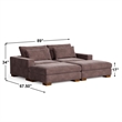 Isabella Sectional Sofa Corduroy Velvet with two Ottomans in Chocolate Color