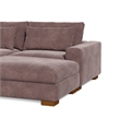 Isabella Sectional Sofa Corduroy Velvet with two Ottomans in Chocolate Color