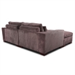 Isabella Sectional Sofa Corduroy Velvet with two Ottomans in Chocolate Color