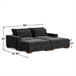 Isabella Sectional Sofa Corduroy Velvet with two Ottomans in Black Color
