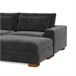 Isabella Sectional Sofa Corduroy Velvet with two Ottomans in Black Color