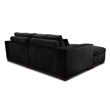 Isabella Sectional Sofa Corduroy Velvet with two Ottomans in Black Color