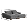 Isabella Sectional Sofa Corduroy Velvet with two Ottomans in Dark Gray Color