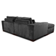 Isabella Sectional Sofa Corduroy Velvet with two Ottomans in Dark Gray Color