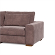 Isabella Sectional Sofa Corduroy Velvet with one Ottoman in Chocolate Color