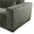 Isabella Sectional Sofa Corduroy Velvet with one Ottoman in Green Color