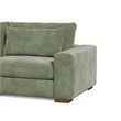 Isabella Sectional Sofa Corduroy Velvet with one Ottoman in Green Color
