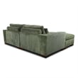 Isabella Sectional Sofa Corduroy Velvet with one Ottoman in Green Color