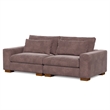 Isabella two seats Sectional Sofa Corduroy Velvet in Chocolate Color