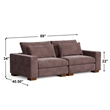 Isabella two seats Sectional Sofa Corduroy Velvet in Chocolate Color