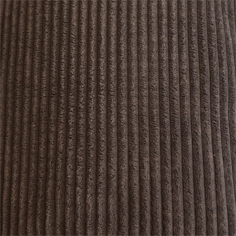 Isabella two seats Sectional Sofa Corduroy Velvet in Chocolate Color