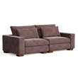 Isabella two seats Sectional Sofa Corduroy Velvet in Chocolate Color