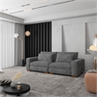 Isabella two seats Sectional Sofa Corduroy Velvet in Dark Gray Color