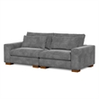 Isabella two seats Sectional Sofa Corduroy Velvet in Dark Gray Color