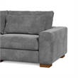 Isabella two seats Sectional Sofa Corduroy Velvet in Dark Gray Color