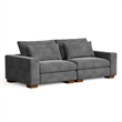 Isabella two seats Sectional Sofa Corduroy Velvet in Dark Gray Color