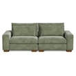 Isabella two seats Sectional Sofa Corduroy Velvet in Green Color