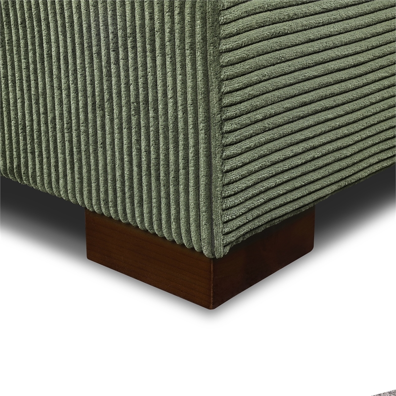 Isabella two seats Sectional Sofa Corduroy Velvet in Green Color